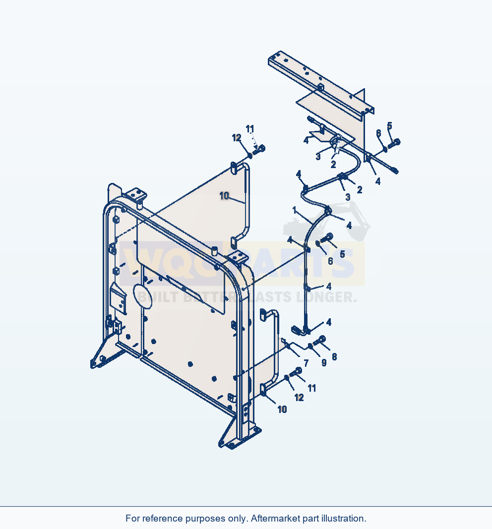 Komatsu WA380-6 Hood Wiring Harness And Grip Serial A53001-UP parts diagram