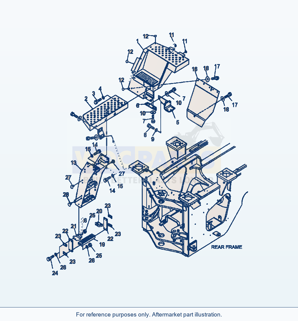 Komatsu WA380-6 Ladder R.H. Floor Serial A53001-UP parts diagram
