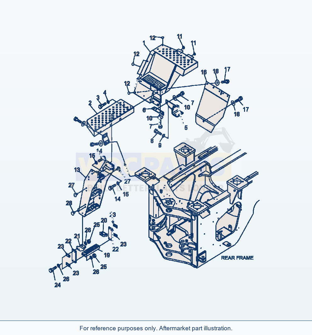 Komatsu WA380-6 Ladder R.H. Floor Serial A54001-UP parts diagram