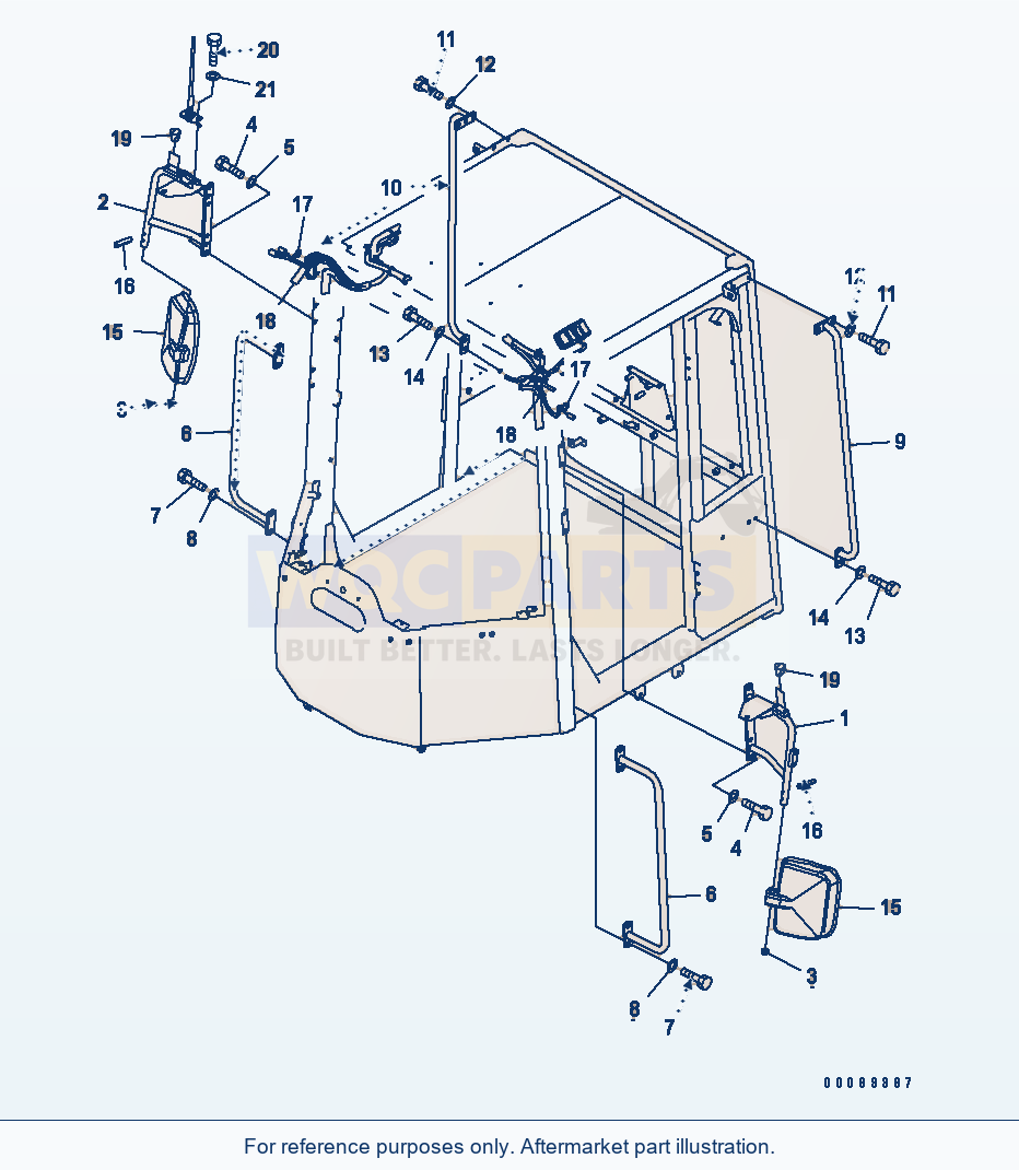 Komatsu WA380-6 Mirror(#65001-65686) Serial 65001-65948 (ECOT3) parts diagram