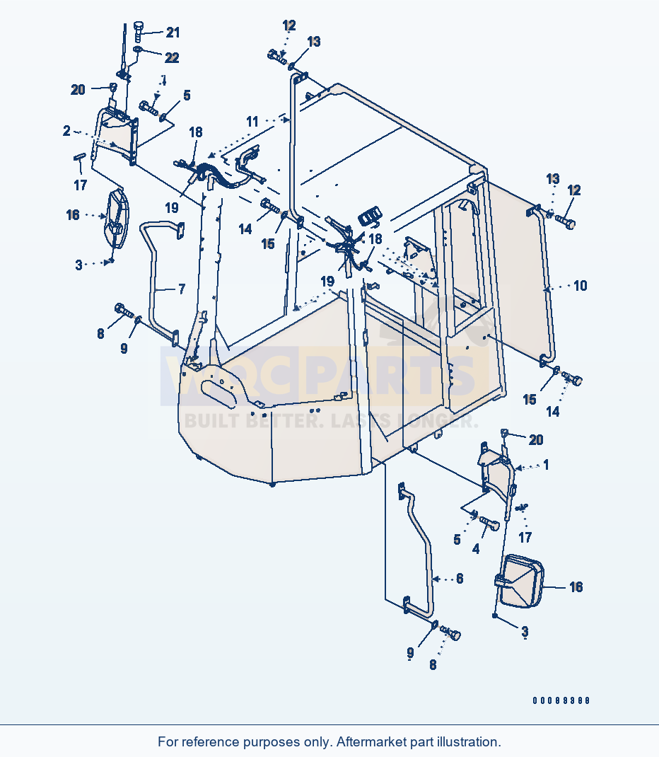 Komatsu WA380-6 Mirror(#65687-) Serial 65001-65948 (ECOT3) parts diagram