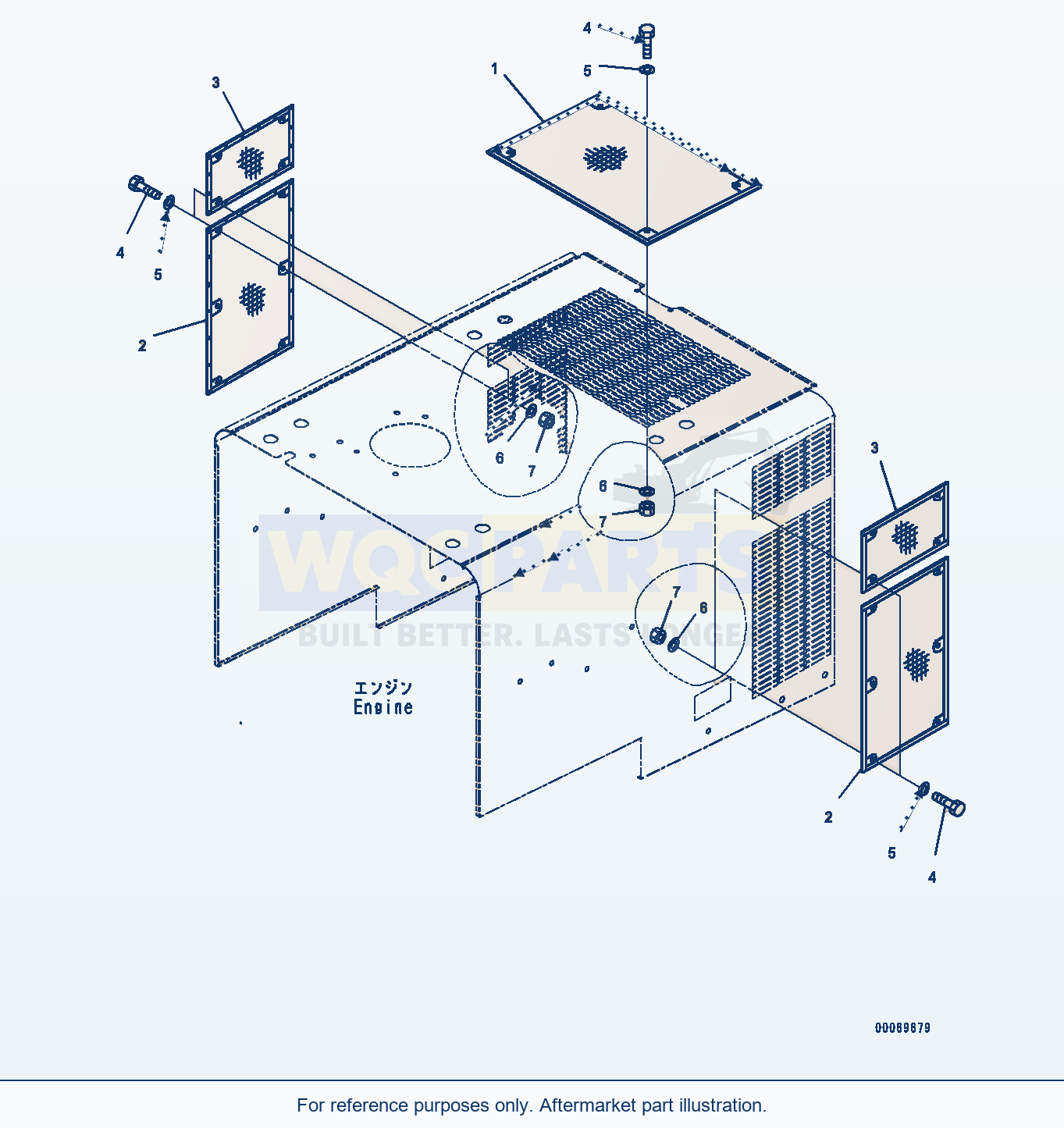 Komatsu WA380-6 Fire Proof Net (#65949-) Serial 65949-UP parts diagram