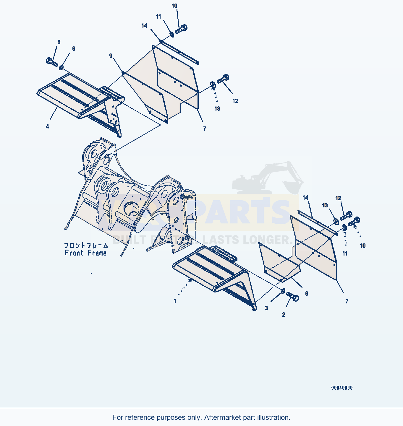 Komatsu WA380-6 Front Fender, Without Wide Fender (#65949-) parts diagram