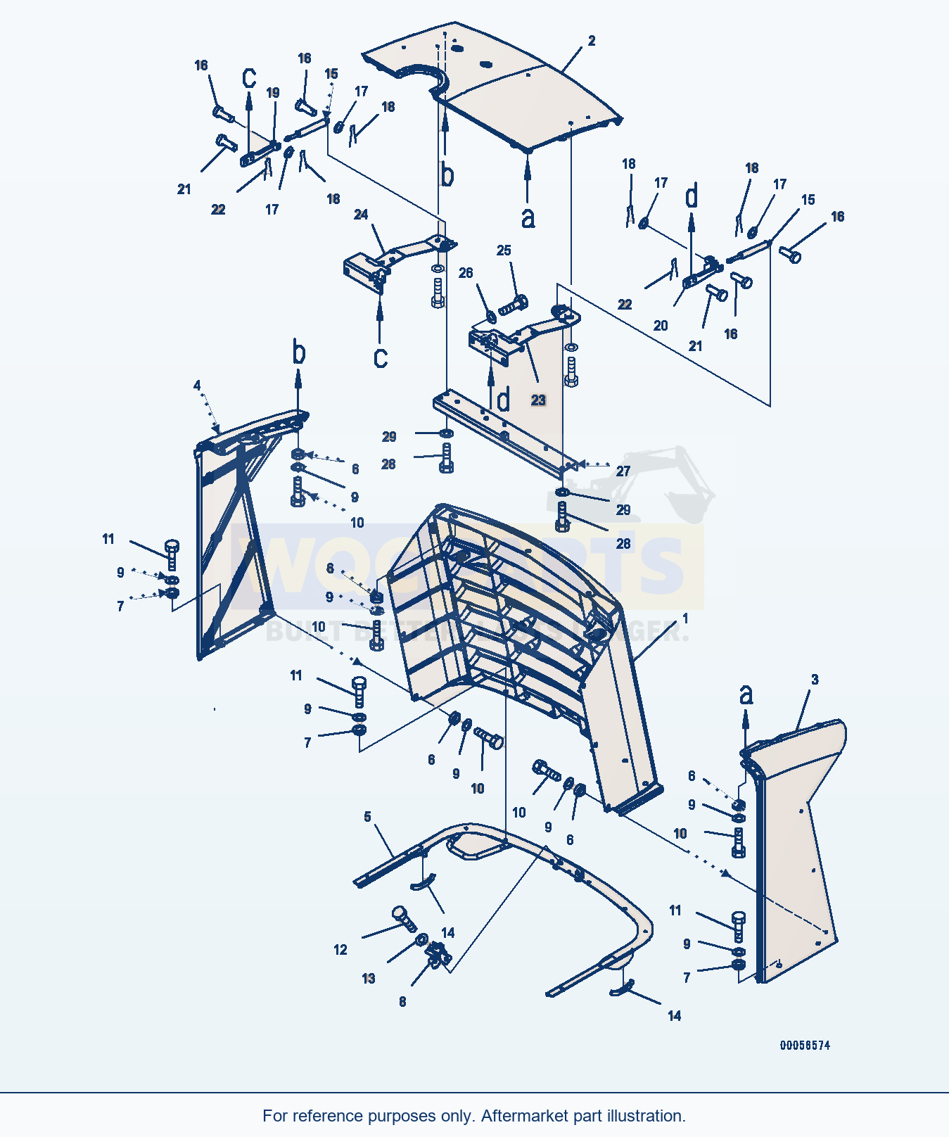 Komatsu WA380-6 Hood, With Pre-Cleaner, Grille (#65949-) parts diagram