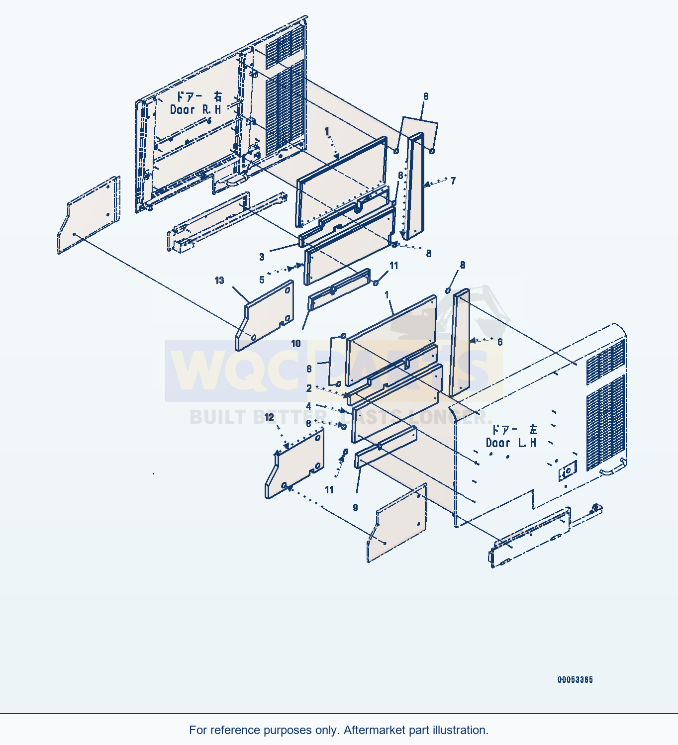 Komatsu WA380-6 Hood, With Pre-Cleaner, Sheet (#65949-) parts diagram