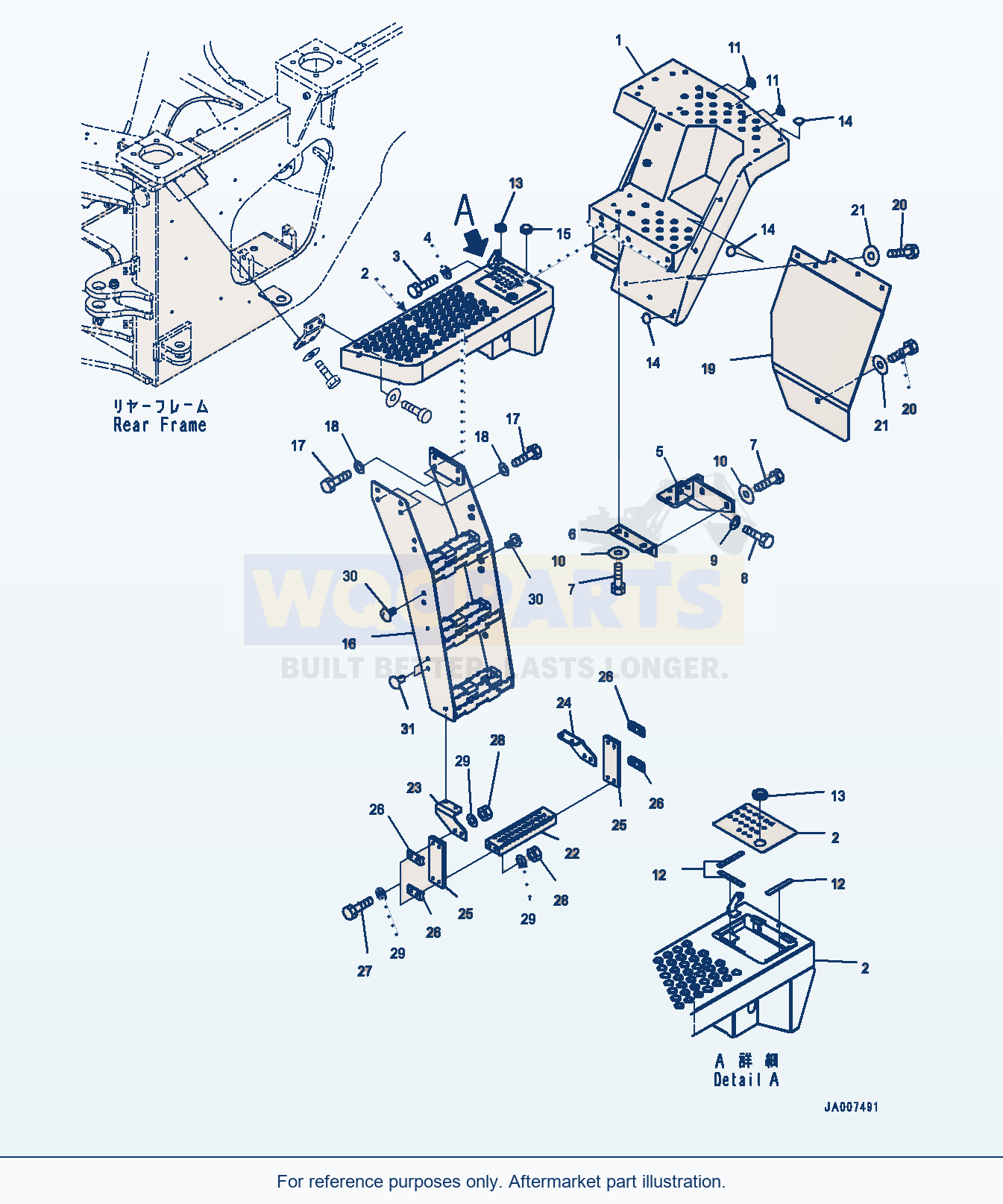 Komatsu WA380-6 Ladder, L.H. (#66090-) parts diagram