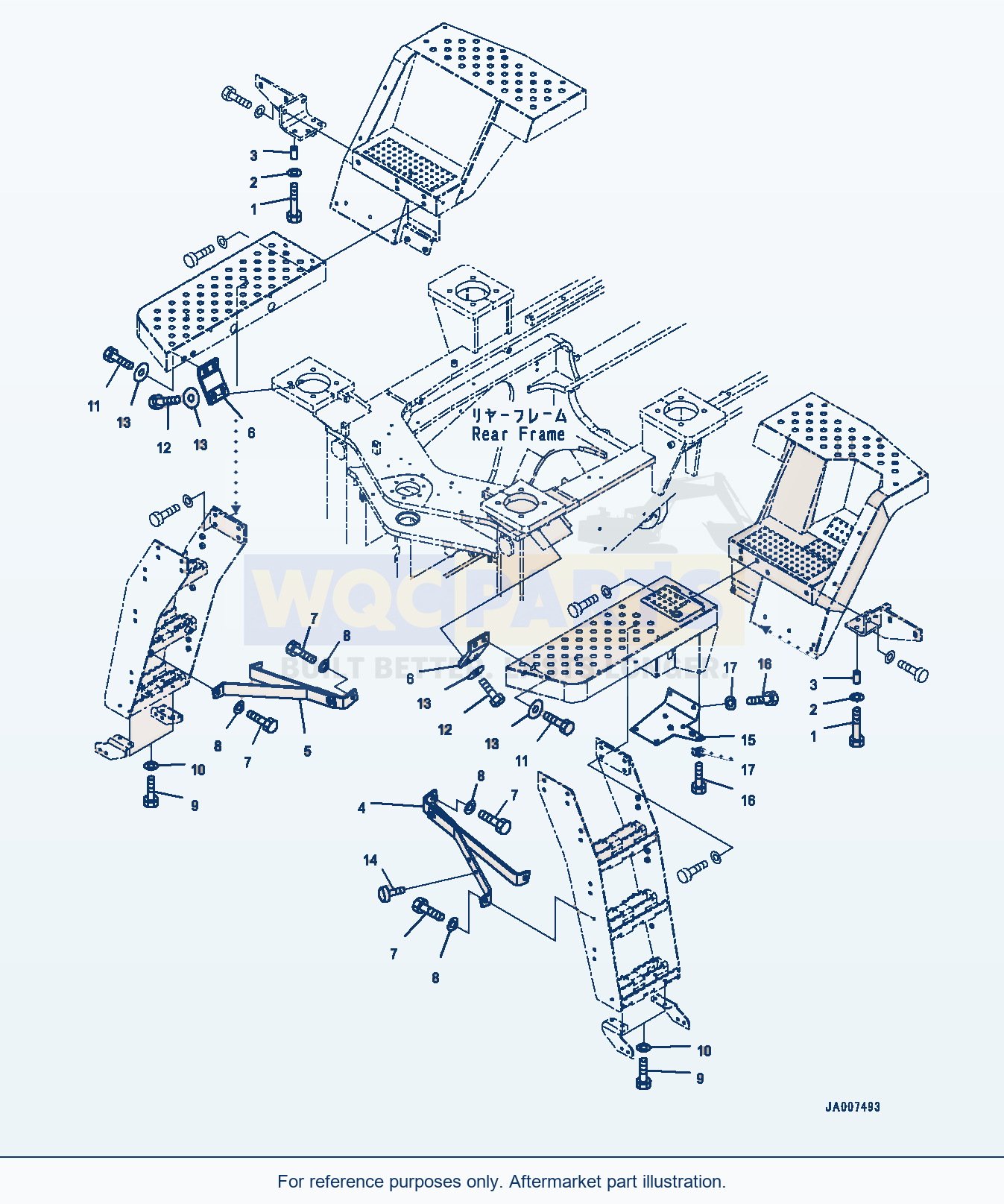 Komatsu WA380-6 Ladder, Mounting (#66090-) parts diagram