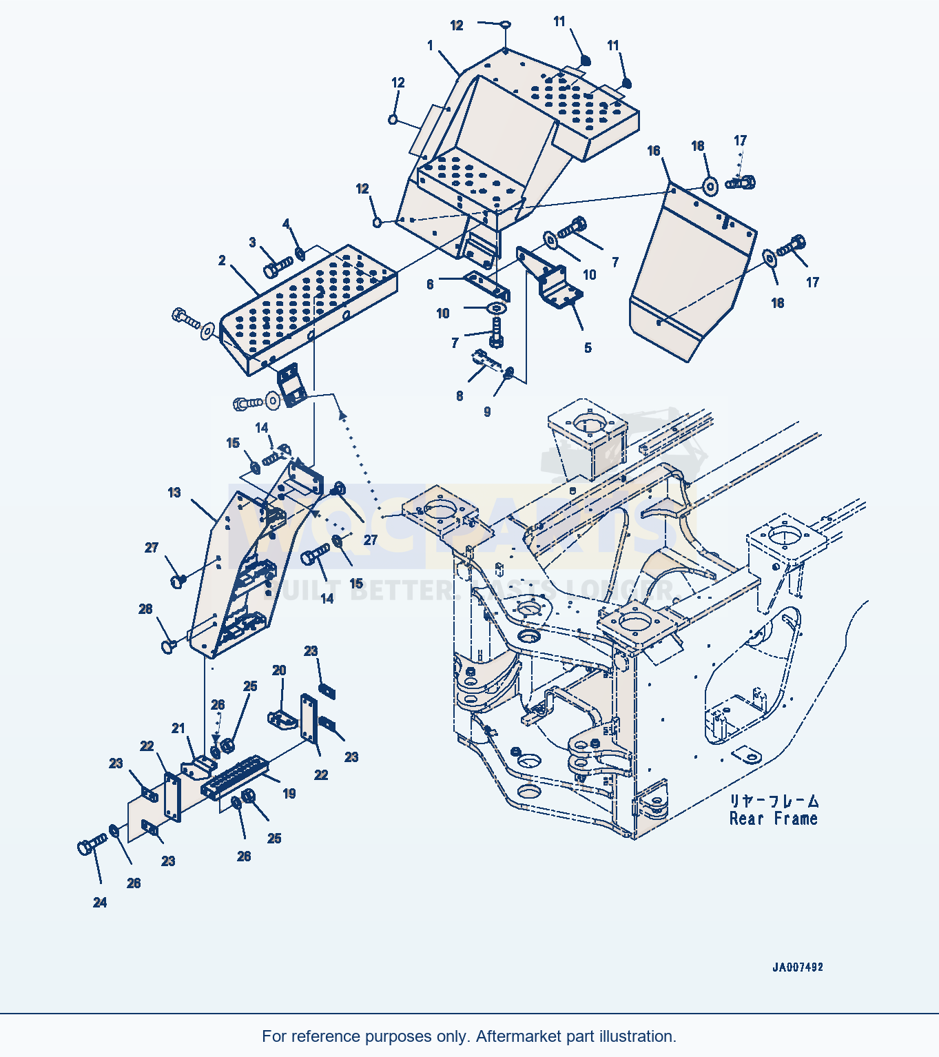 Komatsu WA380-6 Ladder, R.H. (#66090-) parts diagram