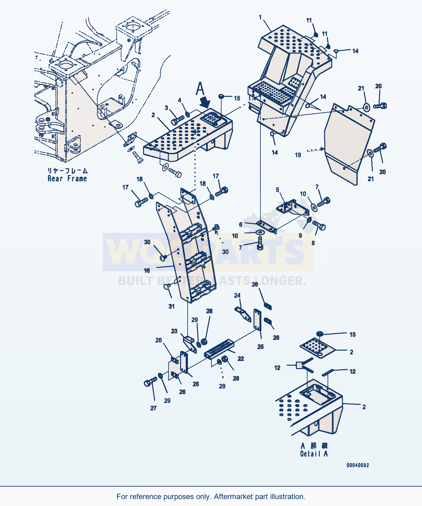 Komatsu WA380-6 Ladder, Without 2-Passenger Cab, L.H. (#65949-) parts diagram