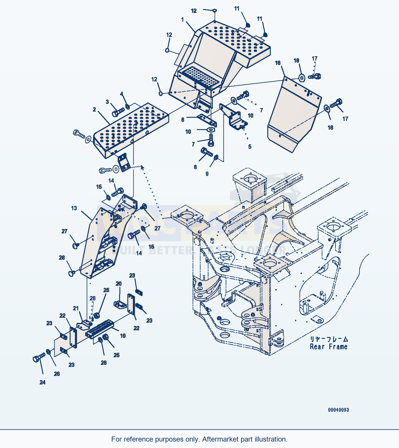 Komatsu WA380-6 Ladder, Without 2-Passenger Cab, R.H. (#65949-) parts diagram
