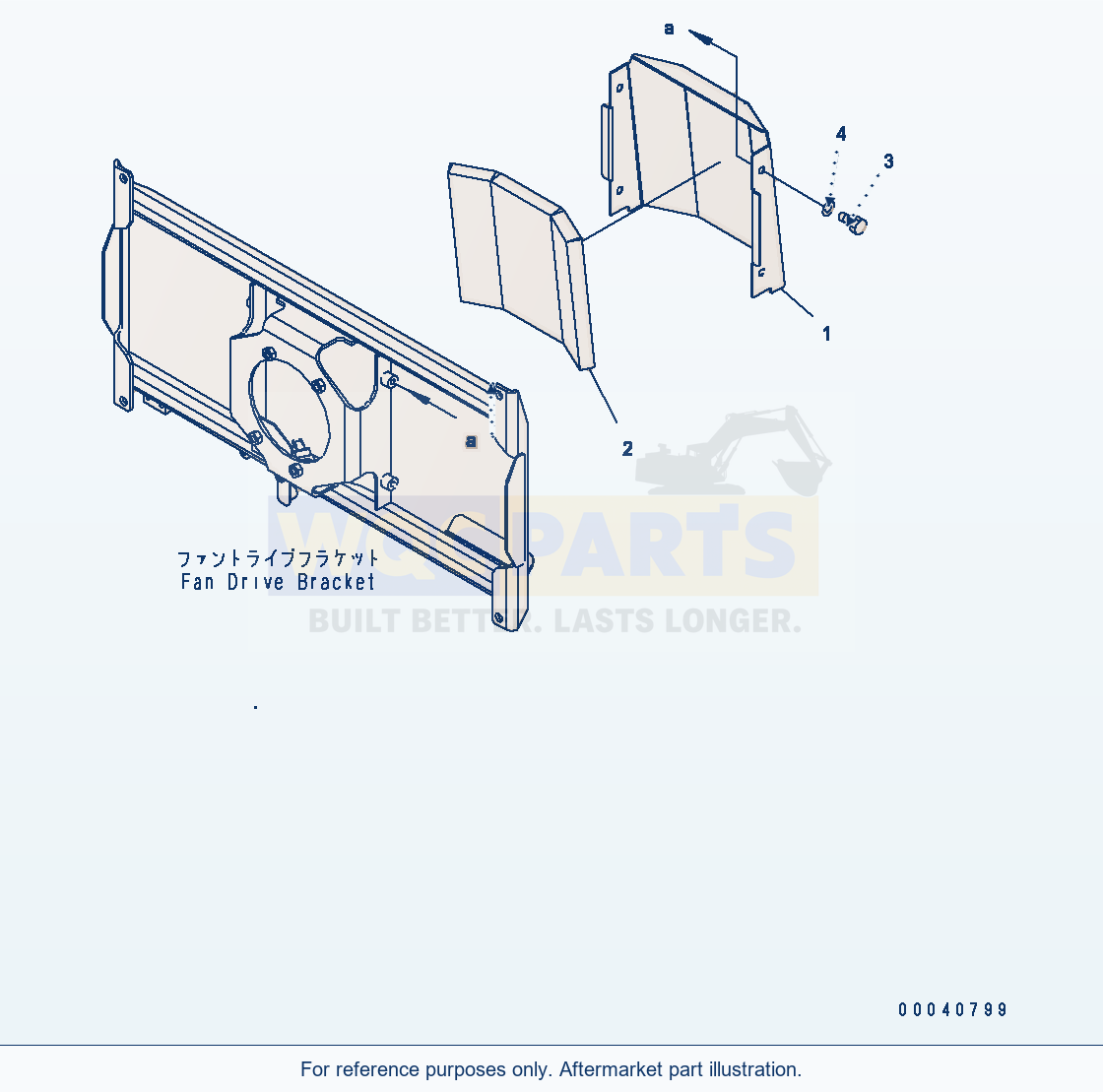 Komatsu WA380-6 Cooling Fan Drive Piping (Cover) parts diagram