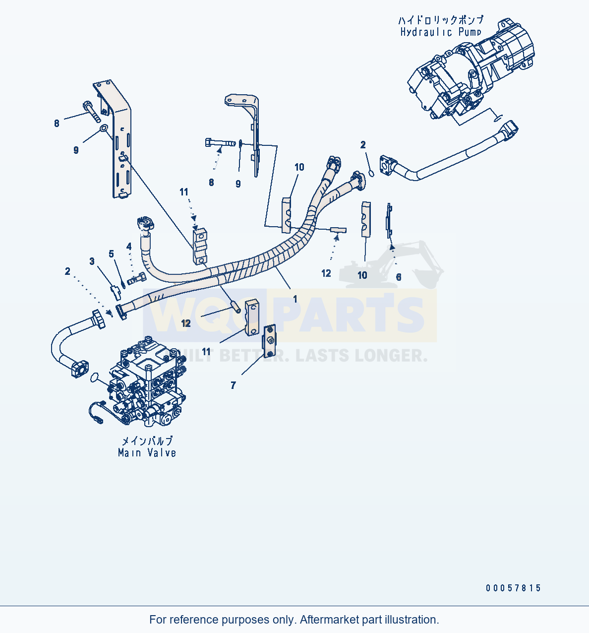 Komatsu WA380-6 Hydraulic Piping (2 Spool) (Delivery Line) parts diagram