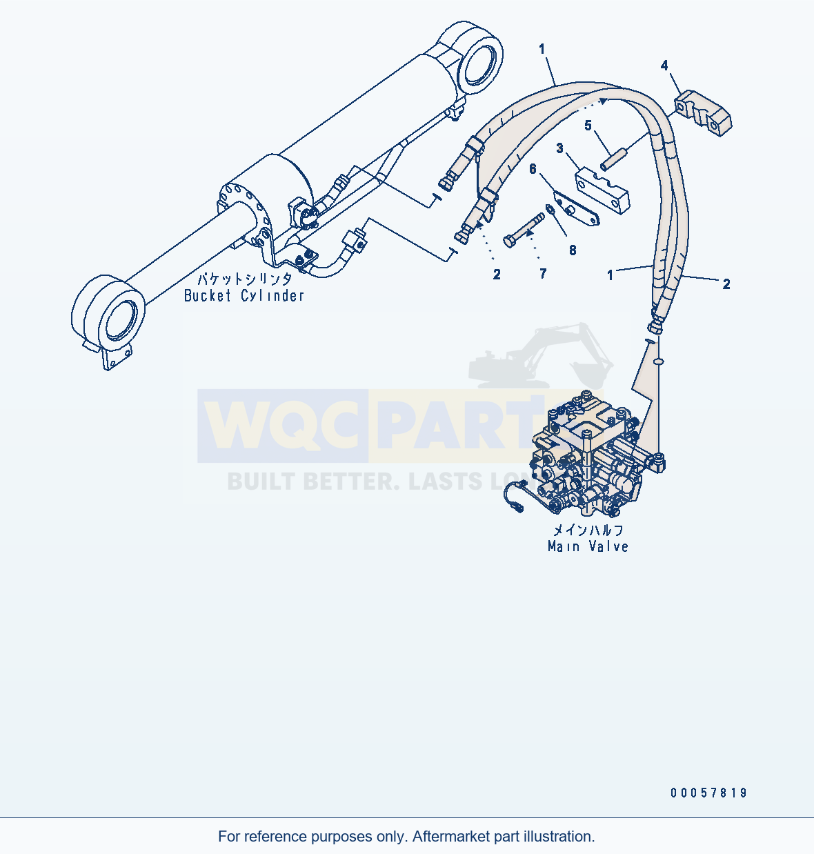 Komatsu WA380-6 Hydraulic Piping (2 Spool) (Dump Cylinder Line) parts diagram