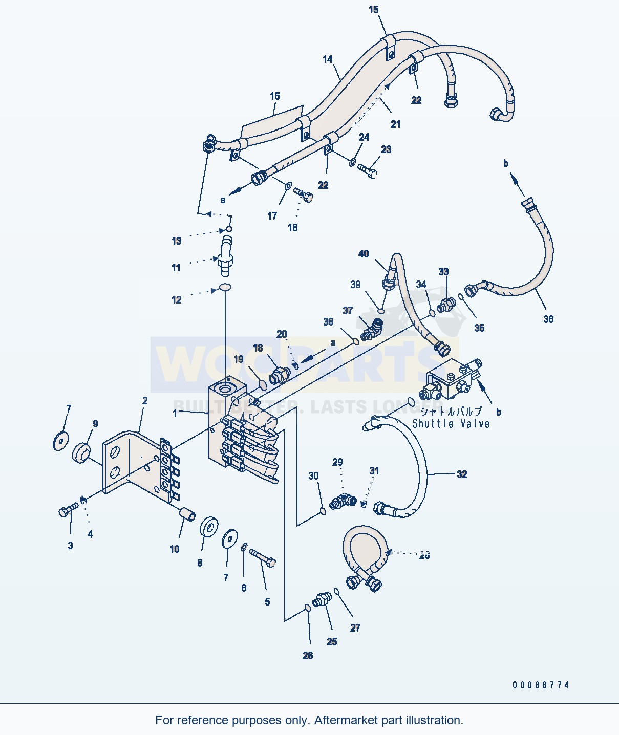 Komatsu WA380-6 Hydraulic Piping (2 Spool Epc) (Piping) parts diagram