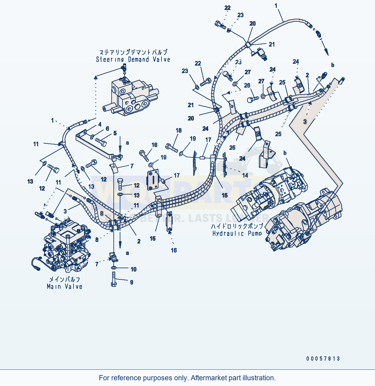 Komatsu WA380-6 Hydraulic Piping (2 Spool) (Ls Line) parts diagram