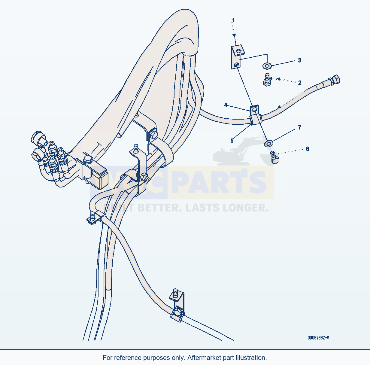 Komatsu WA380-6 Hydraulic Piping (2 Spool Ppc) (Bracket) parts diagram
