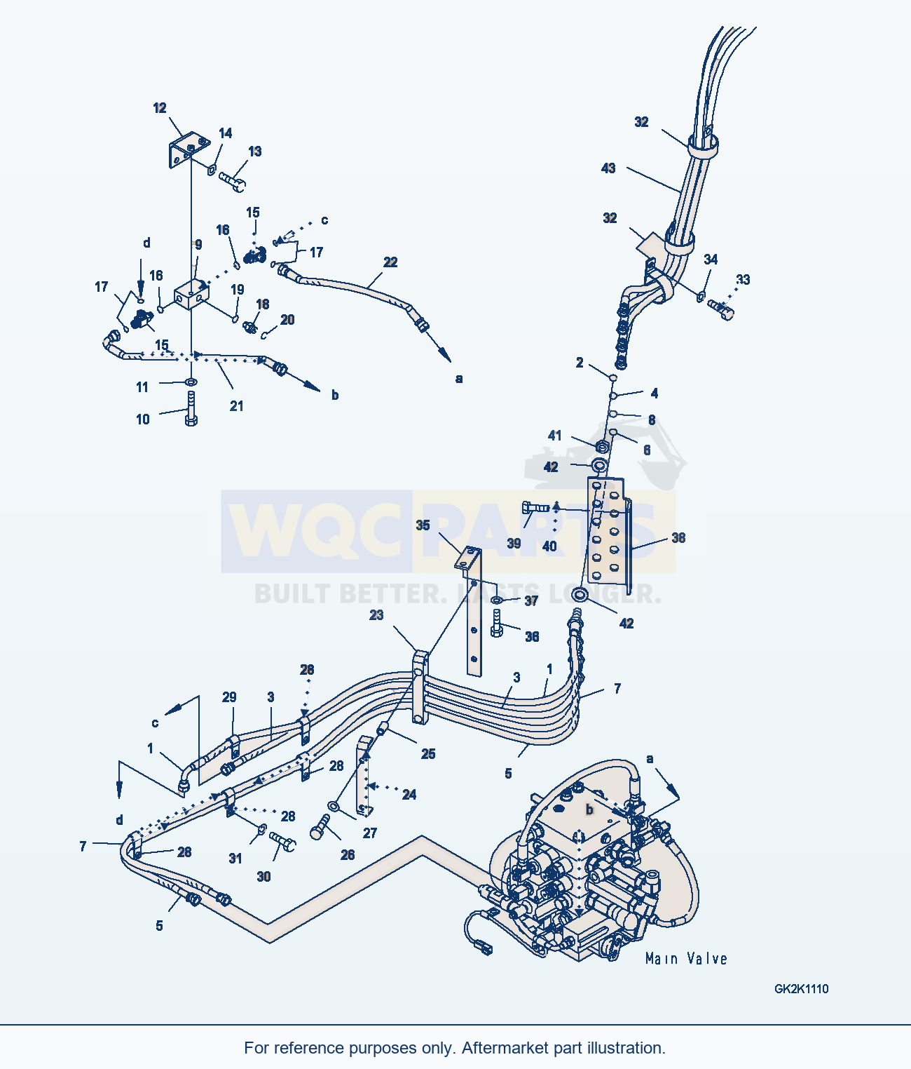 Komatsu WA380-6 Hydraulic Piping (2 Spool Ppc) (Piping) parts diagram