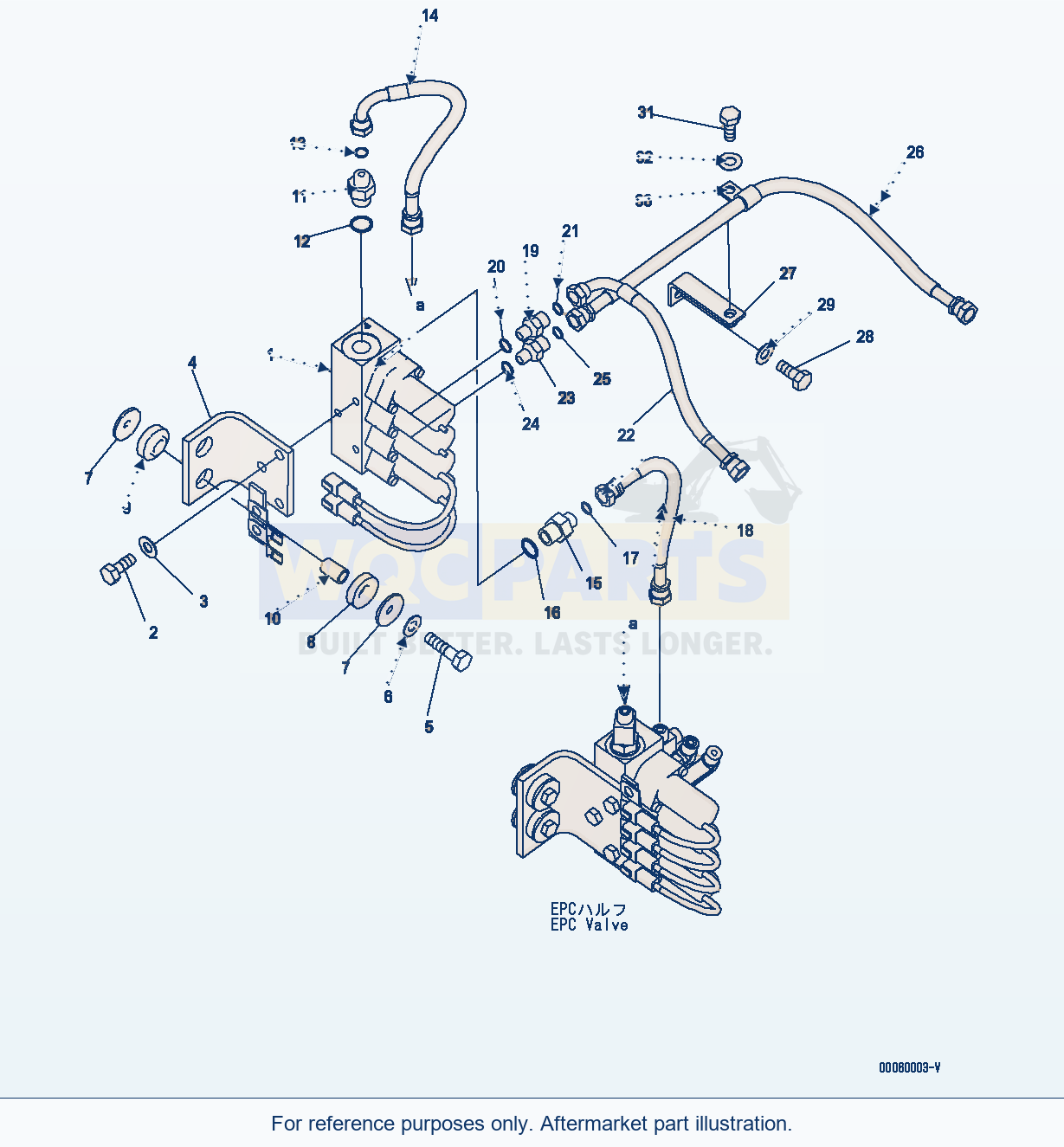 Komatsu WA380-6 Hydraulic Piping (3 Spool Epc) (Attachment) parts diagram