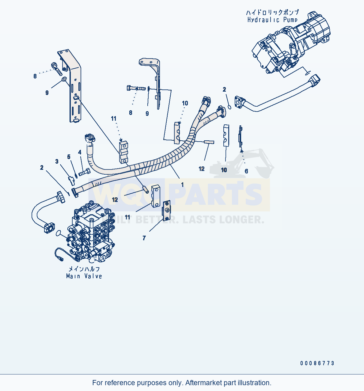 Komatsu WA380-6 Hydraulic Piping (3 Spool Epc) (Delivery Line) parts diagram