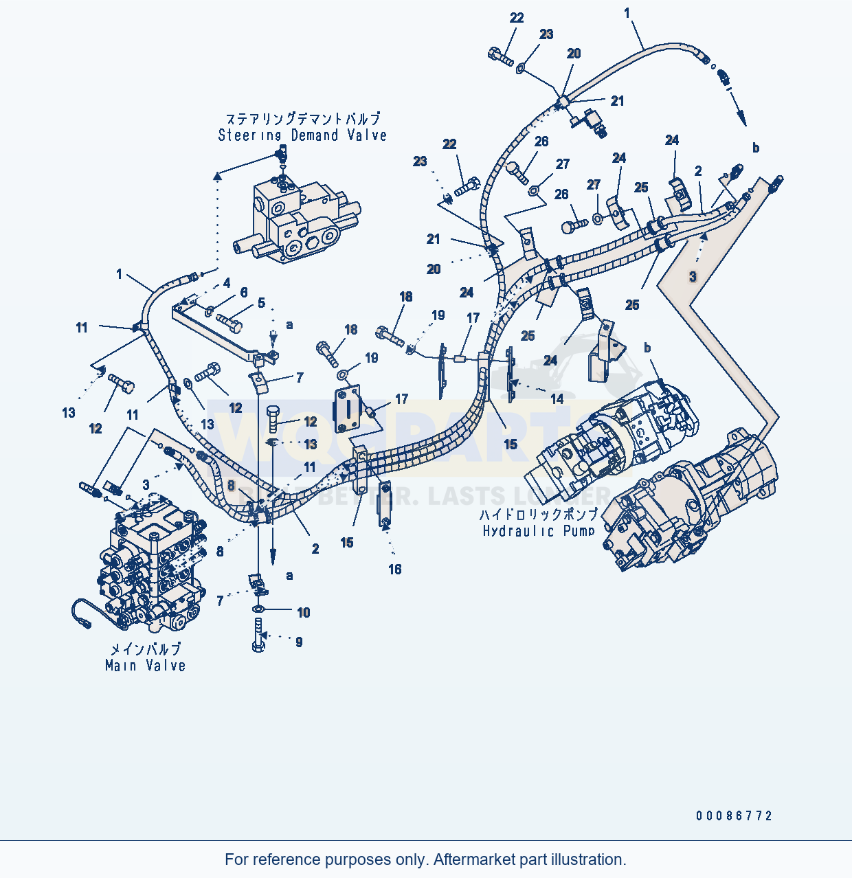 Komatsu WA380-6 Hydraulic Piping (3 Spool Epc) (Ls Line) parts diagram