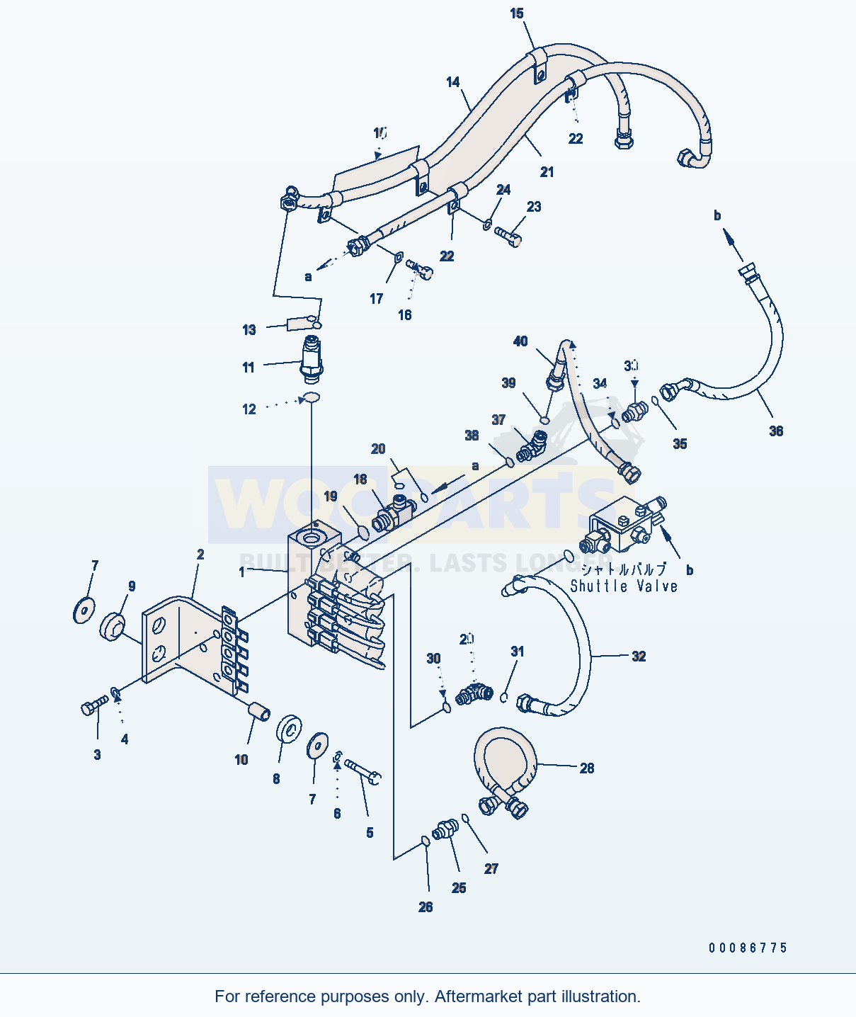 Komatsu WA380-6 Hydraulic Piping (3 Spool Epc) (Piping) parts diagram