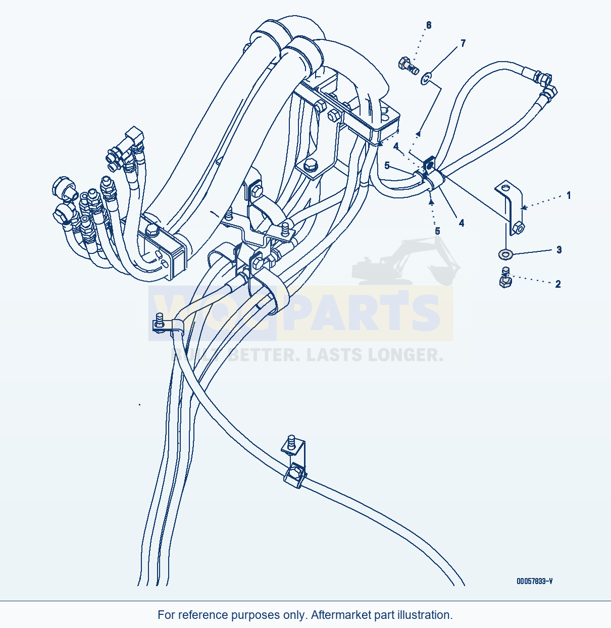Komatsu WA380-6 Hydraulic Piping (3 Spool Ppc) (Bracket) parts diagram