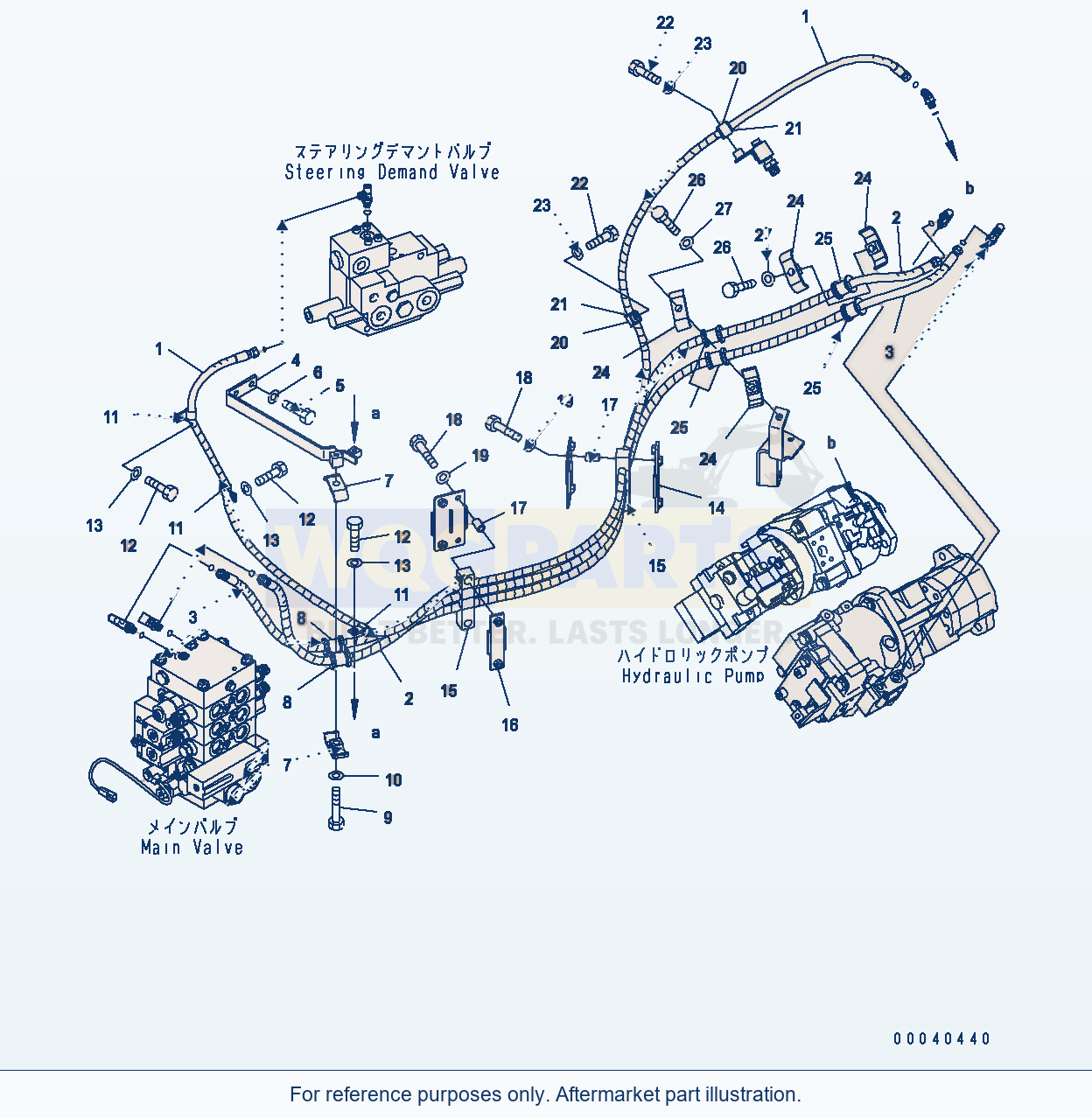 Komatsu WA380-6 Hydraulic Piping (3 Spool Ppc) (Ls Line) parts diagram