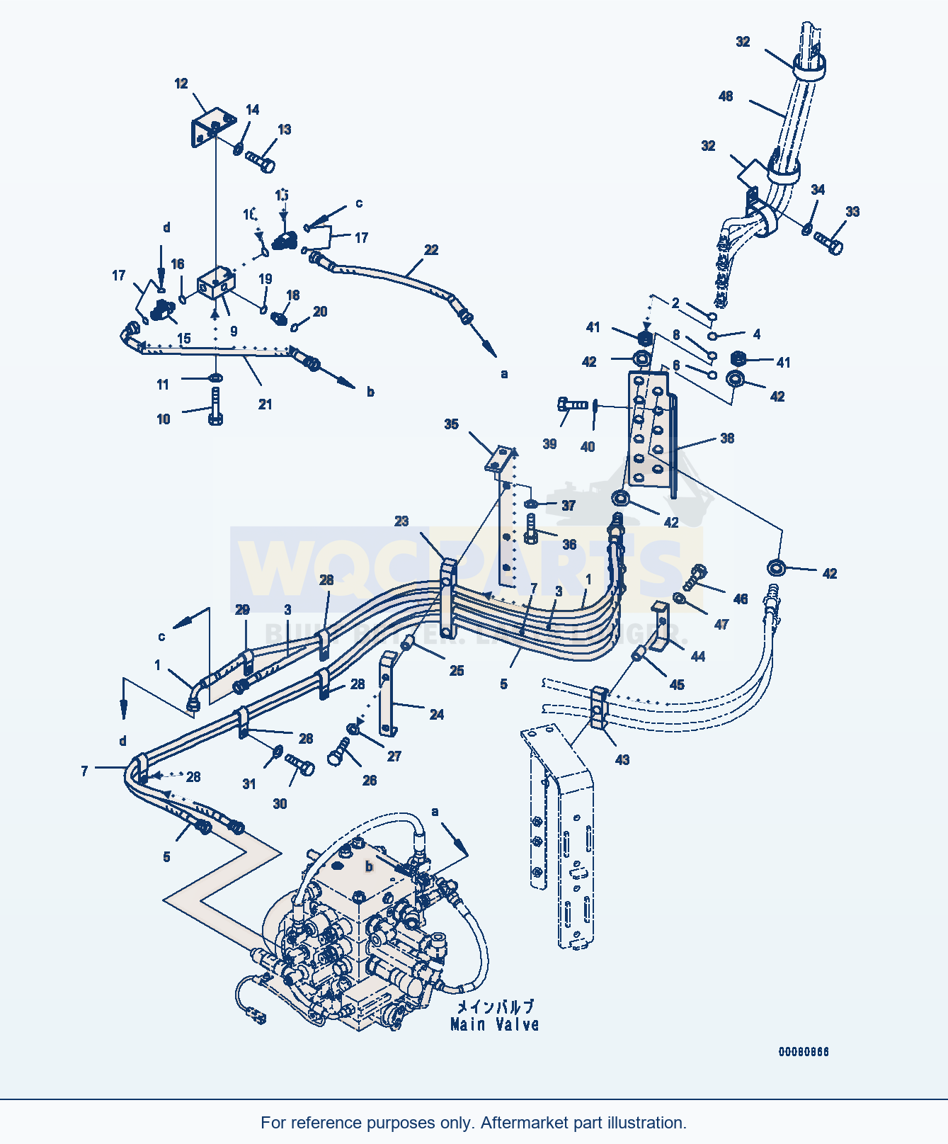 Komatsu WA380-6 Hydraulic Piping (3 Spool Ppc) (Piping) parts diagram