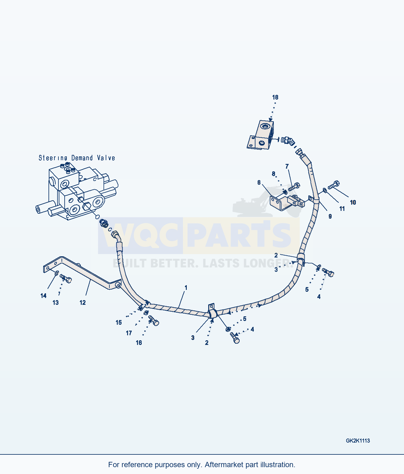 Komatsu WA380-6 Hydraulic Piping (Epc) (Steering Drain Line) parts diagram