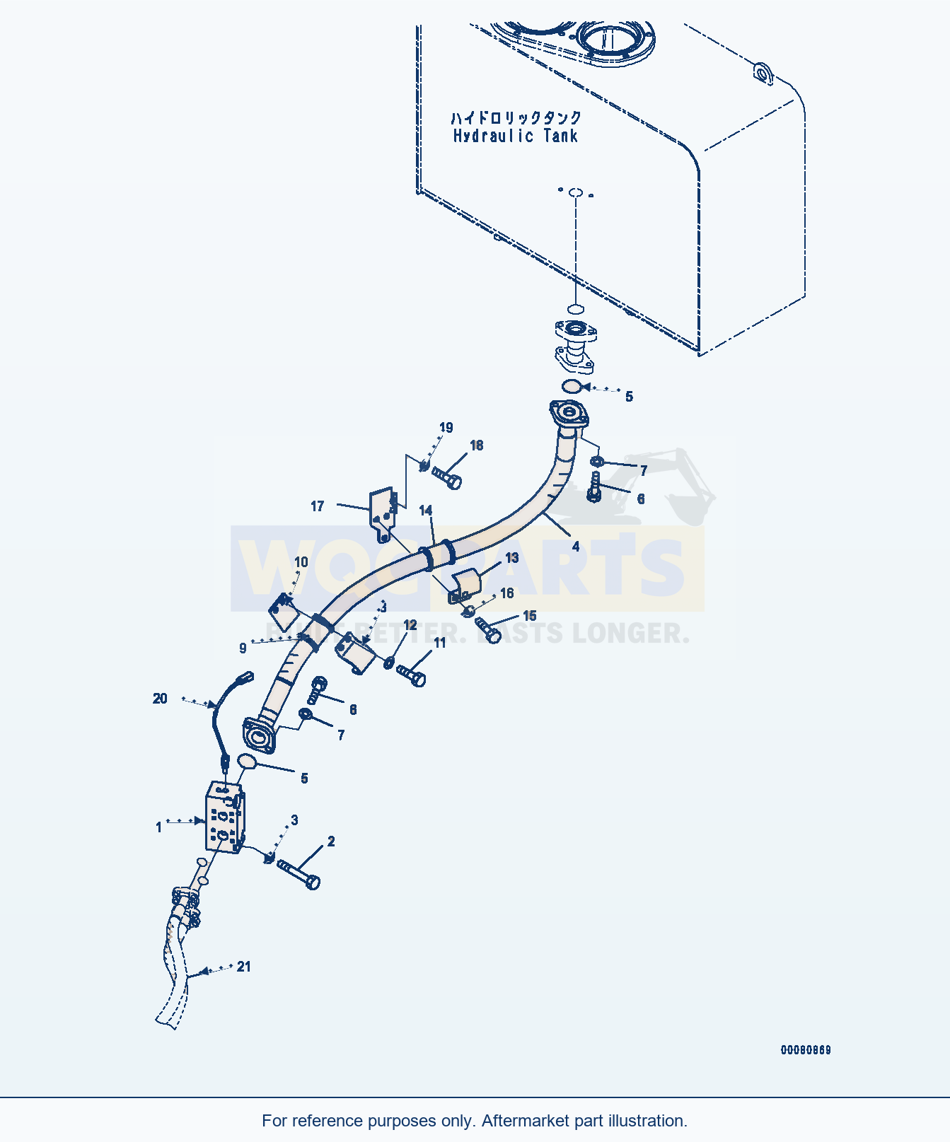 Komatsu WA380-6 Hydraulic Piping (Ppc) (Return Line) parts diagram