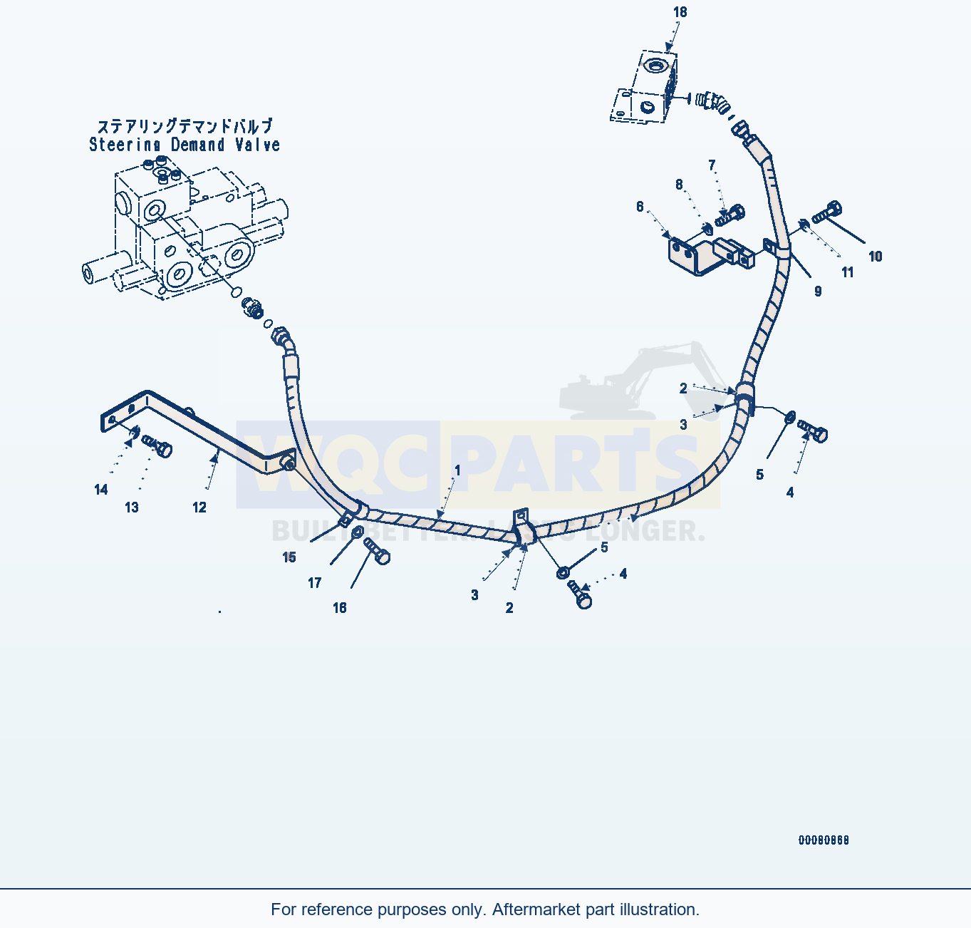 Komatsu WA380-6 Hydraulic Piping (Ppc) (Steering Drain Line) parts diagram