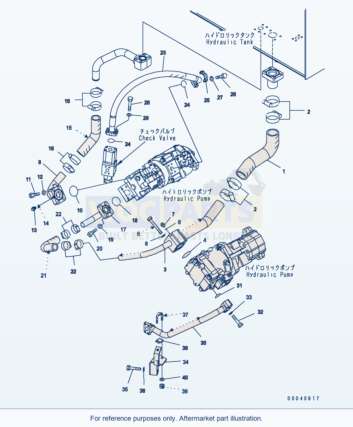 Komatsu WA380-6 Hydraulic Pump (Hydraulic Piping) parts diagram