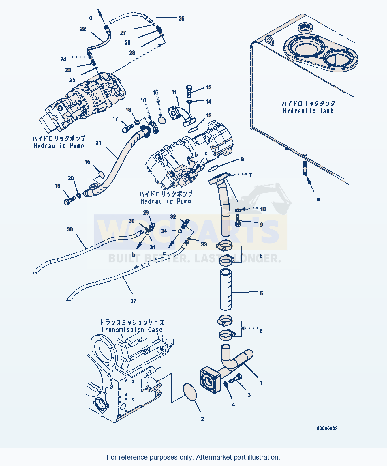 Komatsu WA380-6 Hydraulic Pump (Suction And Delivery Piping) parts diagram