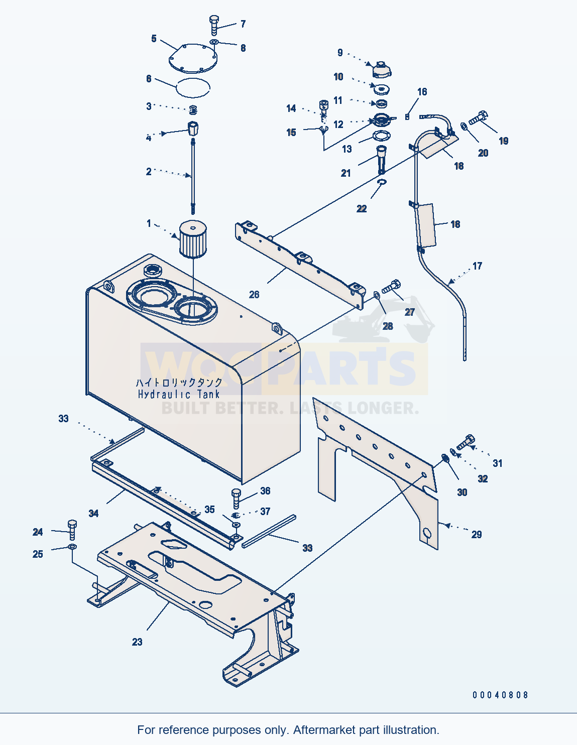 Komatsu WA380-6 Hydraulic Tank (Bracket) parts diagram