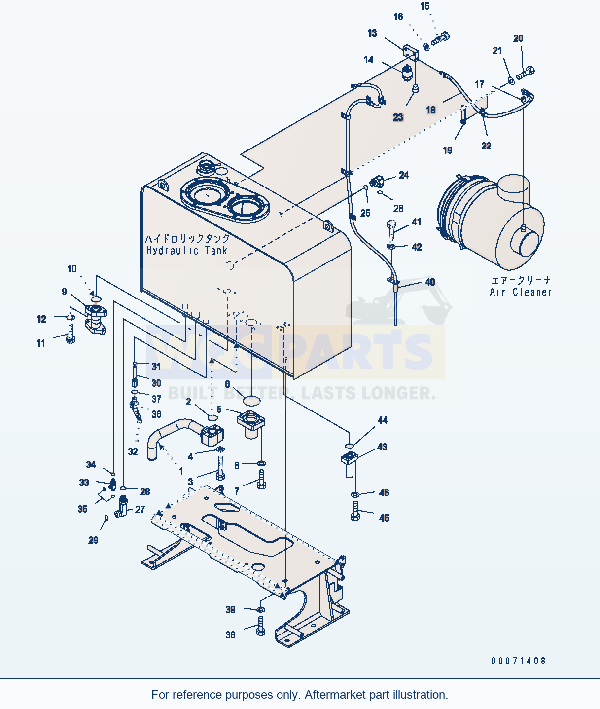 Komatsu WA380-6 Hydraulic Tank (Suction Line And Mount) parts diagram