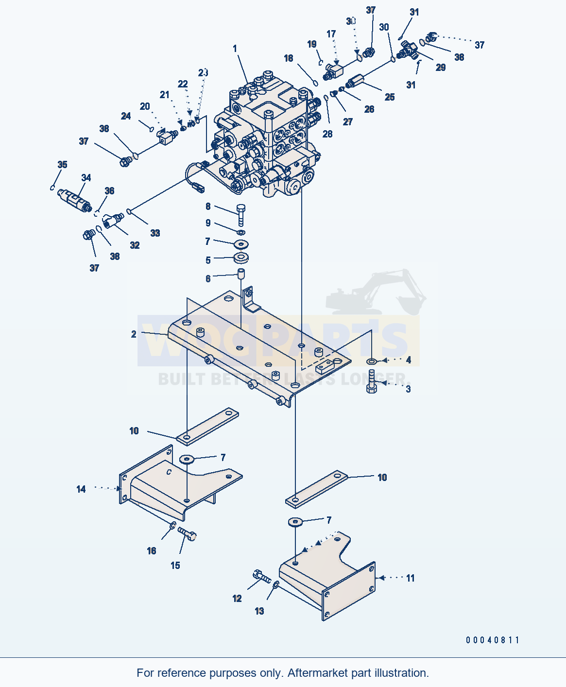 Komatsu WA380-6 Main Valve (2 Spool — Epc) parts diagram
