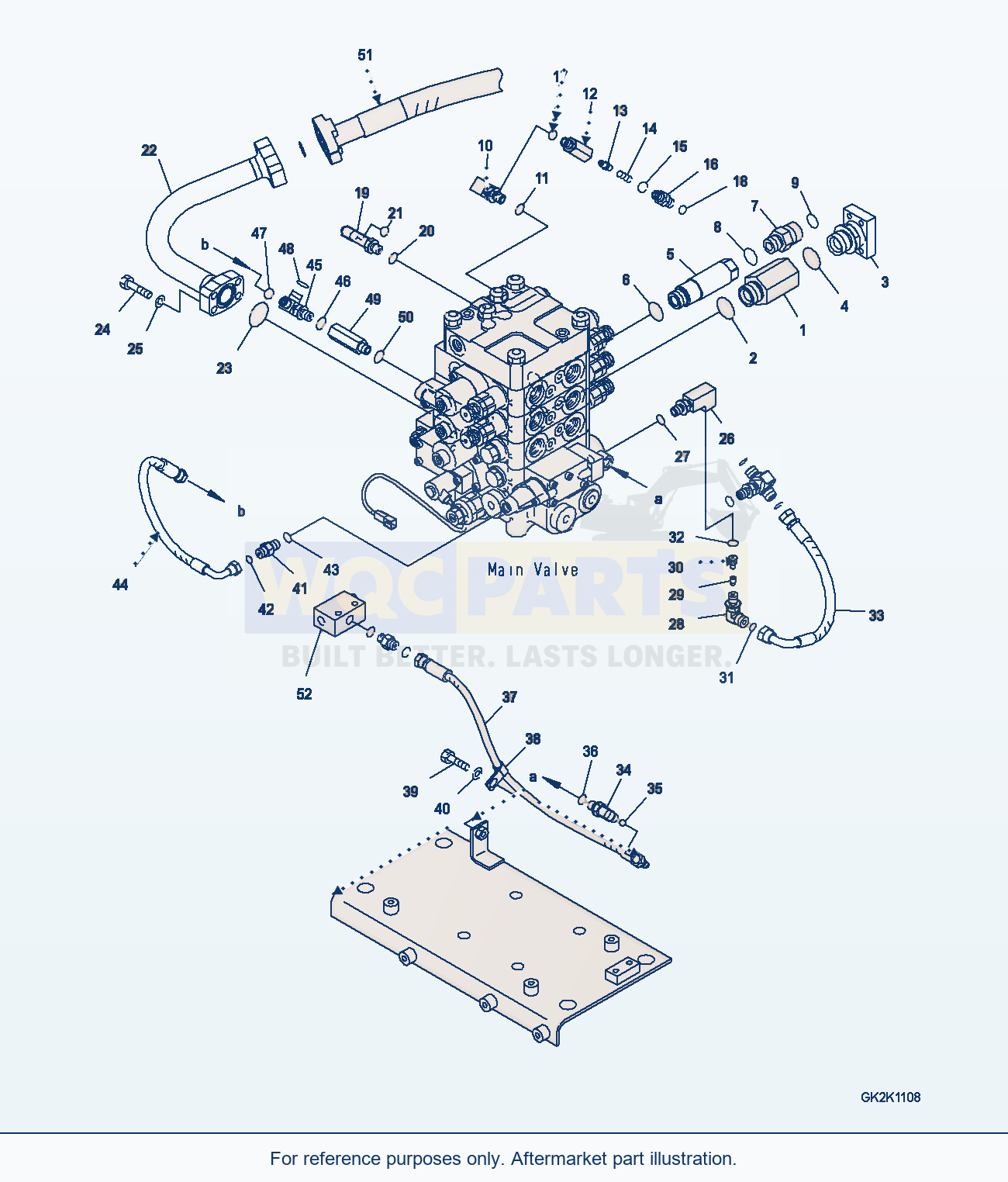 Komatsu WA380-6 Main Valve (3 Spool — Epc) (Elbow) parts diagram