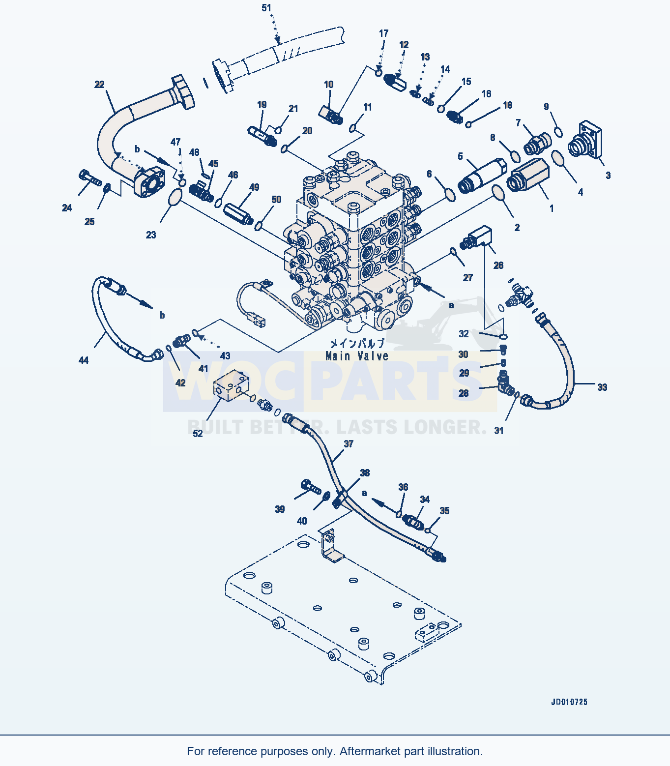 Komatsu WA380-6 Main Valve (3 Spool — Ppc) (Elbow) parts diagram