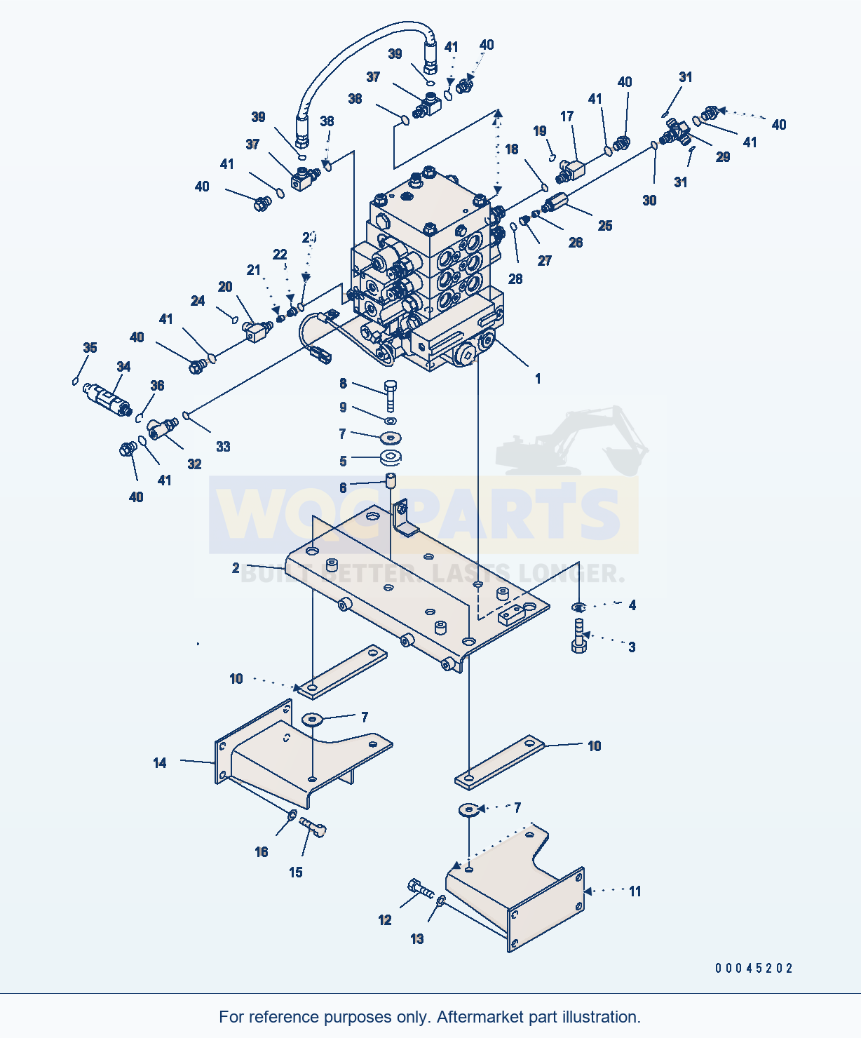 Komatsu WA380-6 Main Valve (3 Spool — Ppc) parts diagram