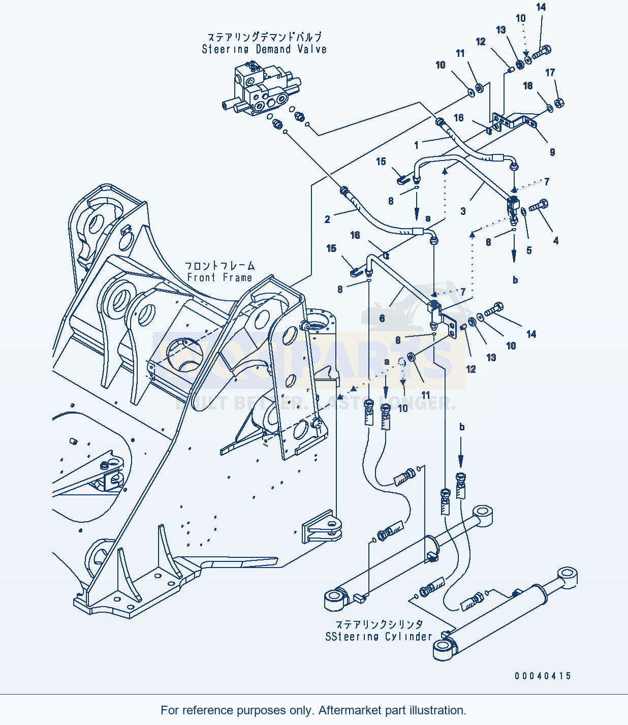 Komatsu WA380-6 Steering Hydraulic Piping (Tube) parts diagram