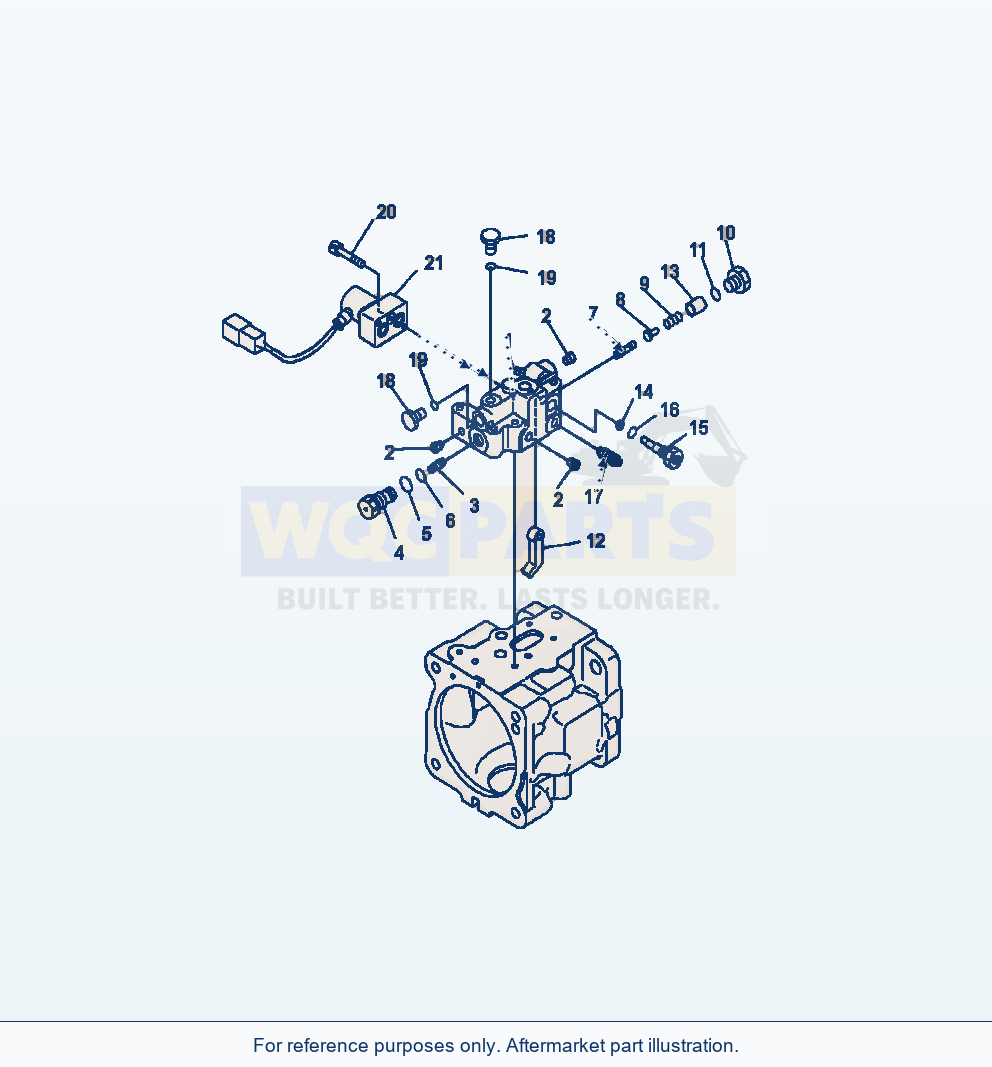 Komatsu WA380-6 Cooling Fan Motor Drive Pump Pilot Valve parts diagram