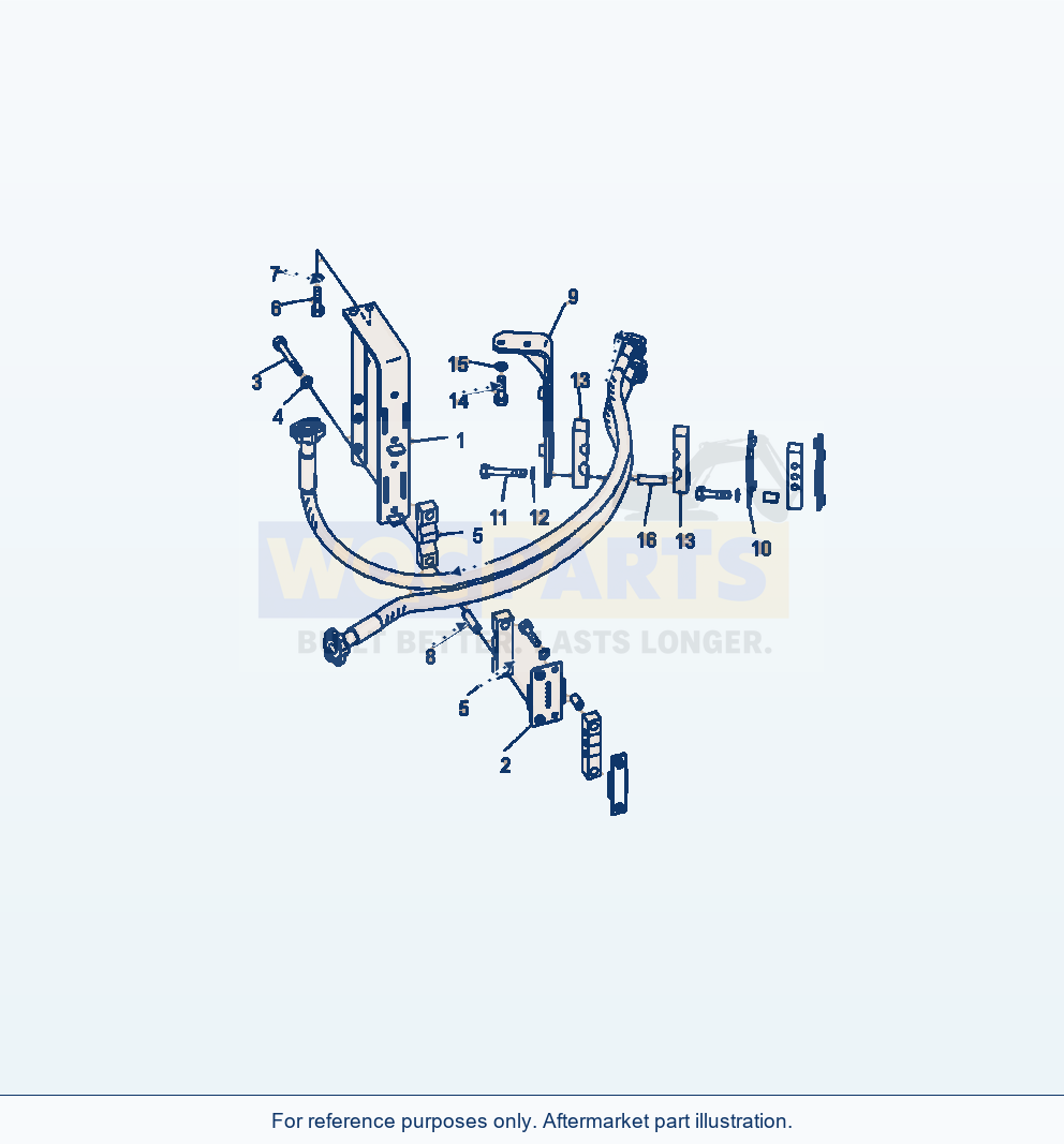 Komatsu WA380-6 Hydraulic Piping 3-Spool Valve parts diagram