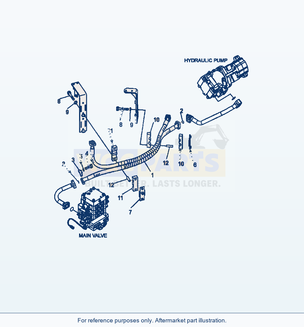 Komatsu WA380-6 Hydraulic Piping Delivery Line Serial A54001-UP parts diagram