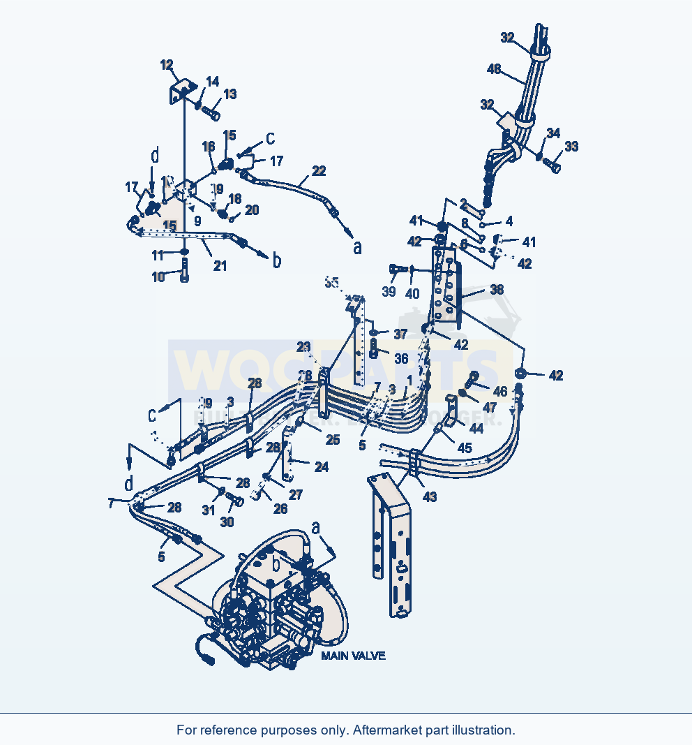 Komatsu WA380-6 Hydraulic Piping Ppc Piping (3-Spool Valve) parts diagram