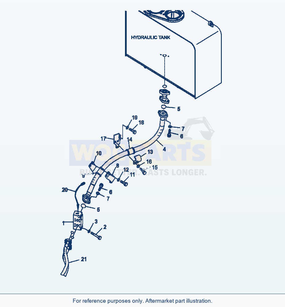 Komatsu WA380-6 Hydraulic Piping Return Line Serial A53001-UP parts diagram