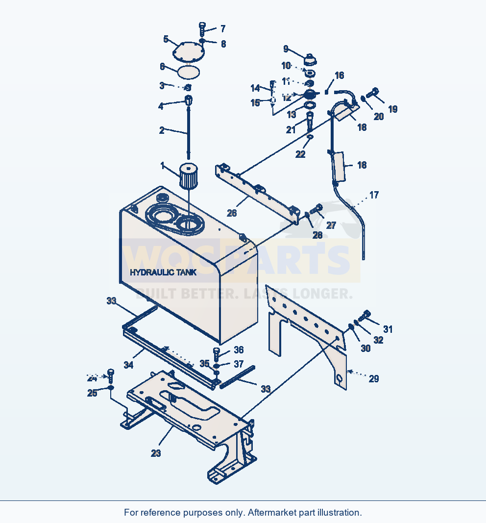 Komatsu WA380-6 Hydraulic Tank Bracket Mounting parts diagram