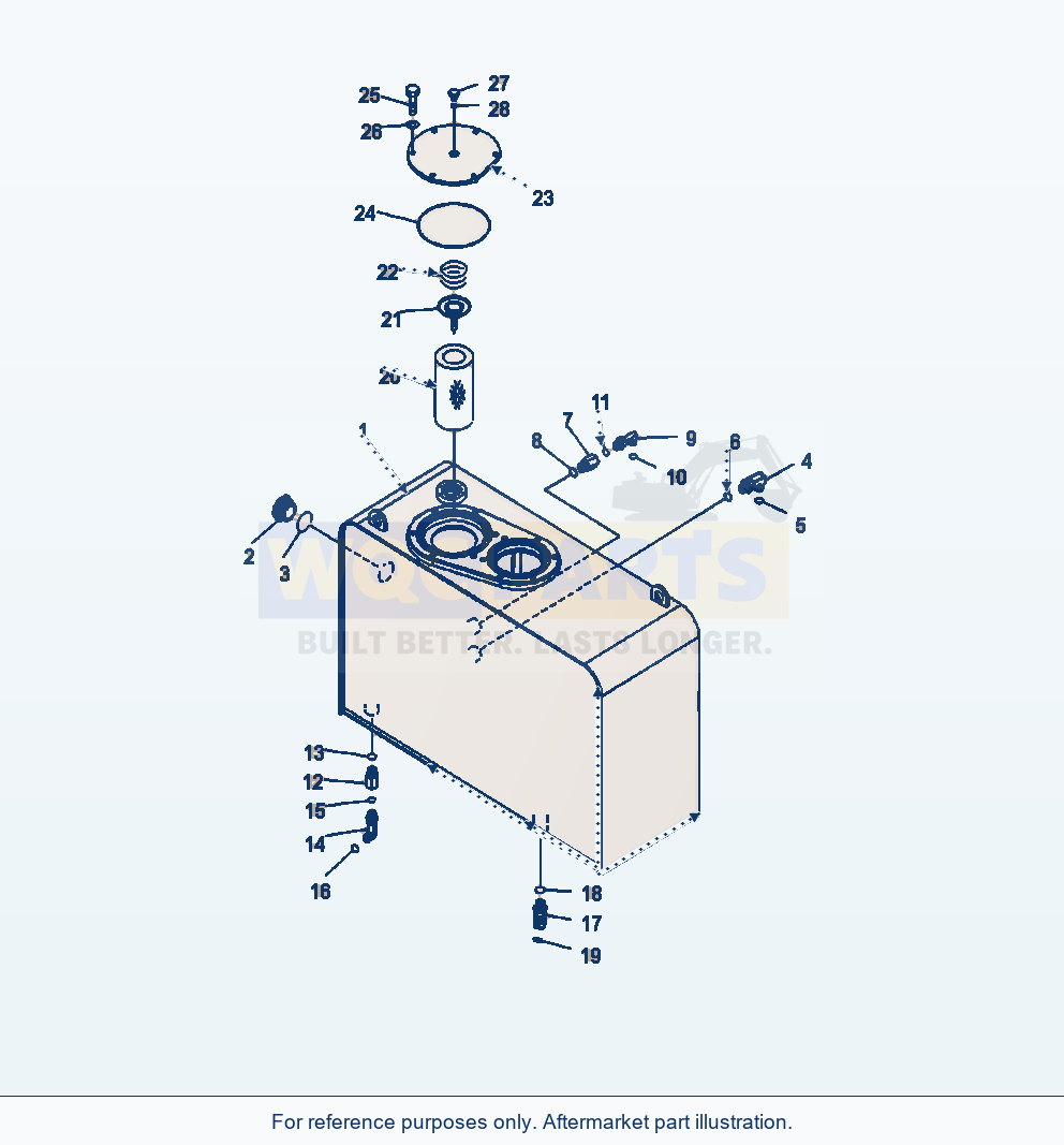 Komatsu WA380-6 Hydraulic Tank Serial A53001-UP parts diagram