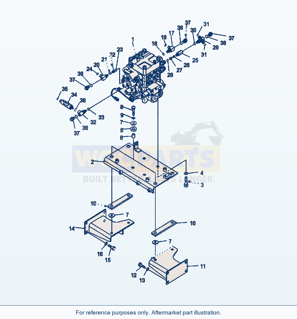 Komatsu WA380-6 Main Valve 2-Spool Valve Serial A53001-UP parts diagram