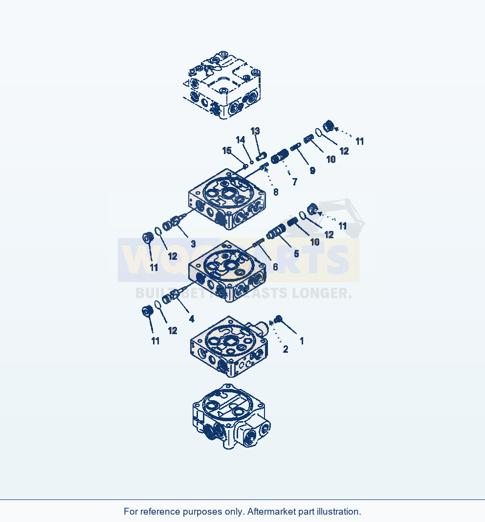 Komatsu WA380-6 Main Valve Valves (3-Spool Valve) parts diagram