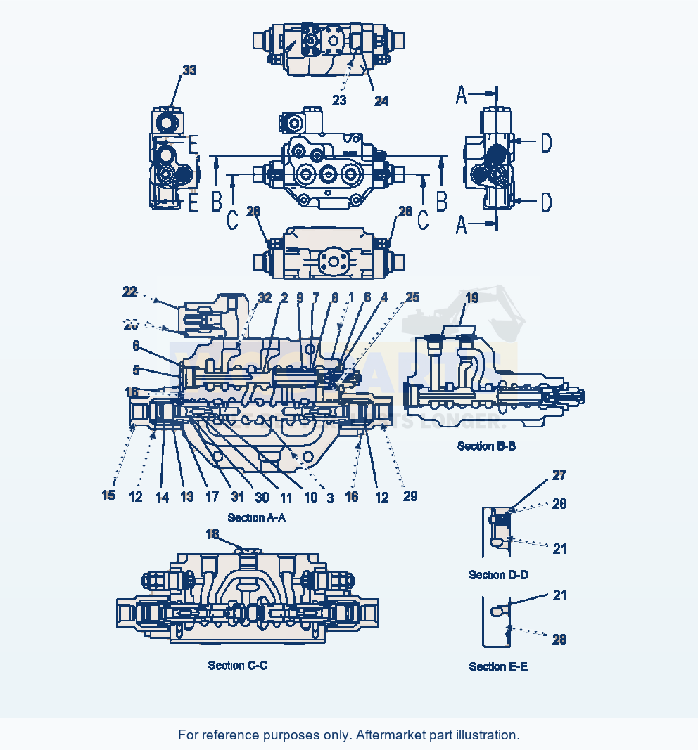 Komatsu WA380-6 Steering Demand Valve Serial A53001-UP parts diagram